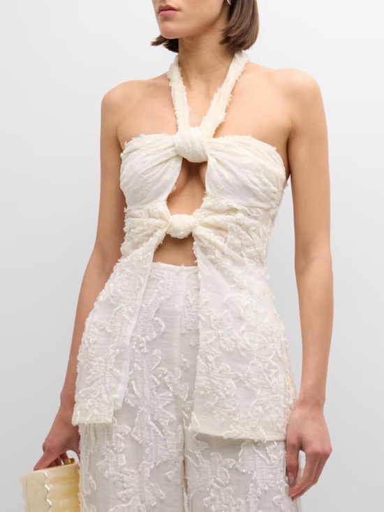 cult gaia Tops - Cult Gaia Lainie Twist-Front Halter Top